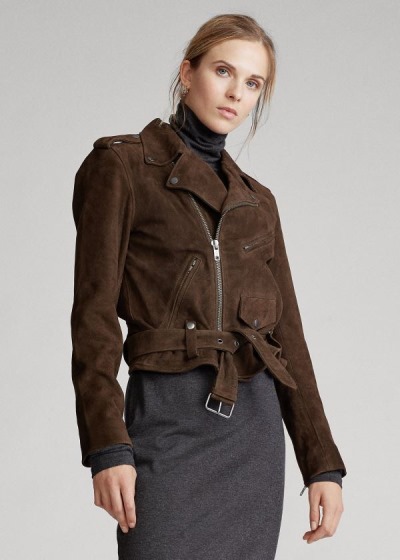 Dámské Bundy Polo Ralph Lauren Suede Moto - 48529-KRLN